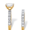 Image 2: 2.45 Cttw. Cushion-Cut Cubic Zirconia 18k Gold over Silver Bridal Ring Set