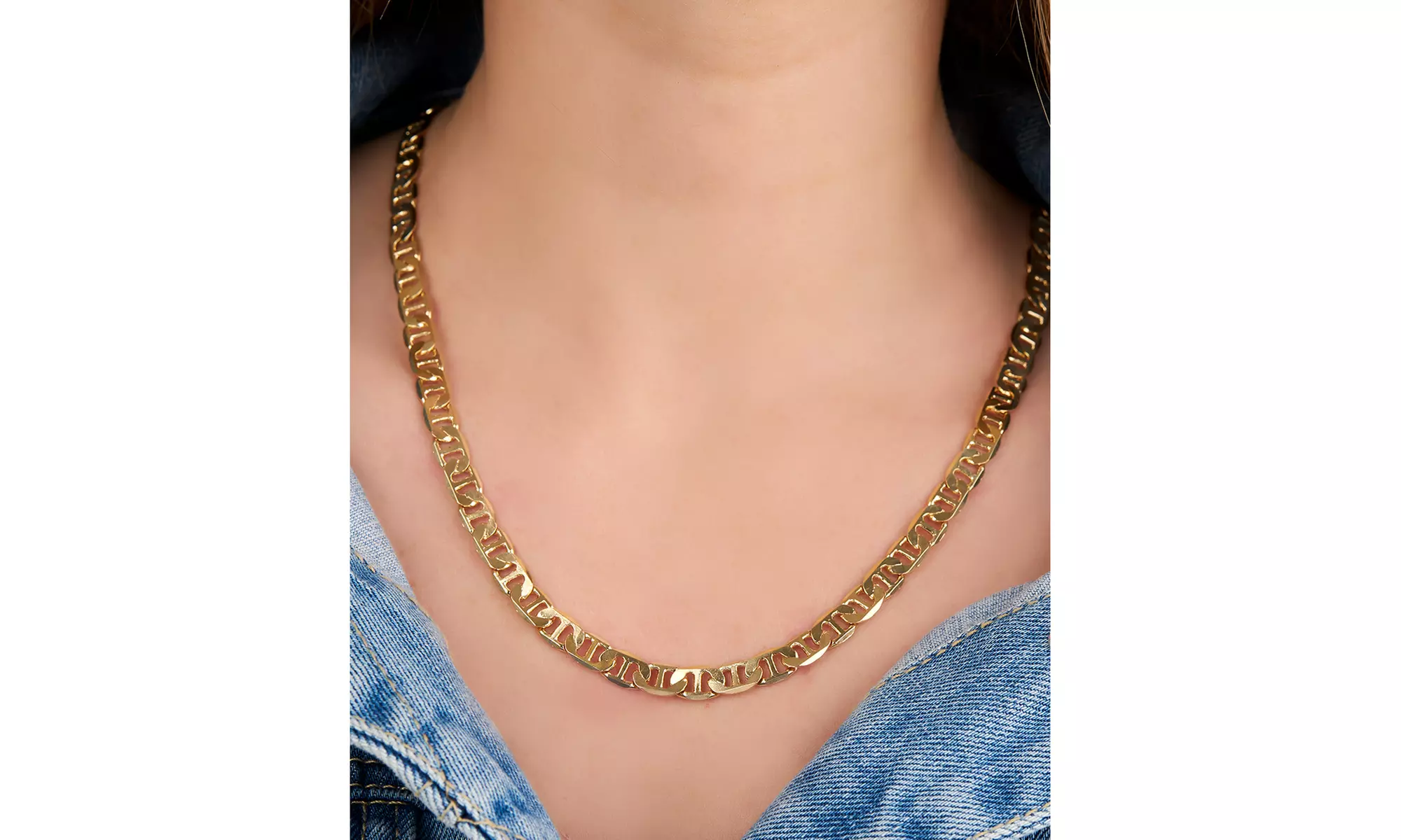Sweat-Proof 18k Gold Chunky Mariner Chain Necklace - Primary Image