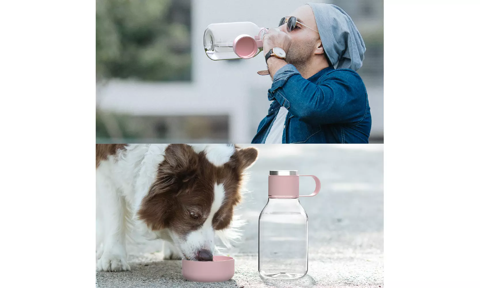 Asobu Tritan Water Bottle with Dog Bowl Attached- 50 Ounces