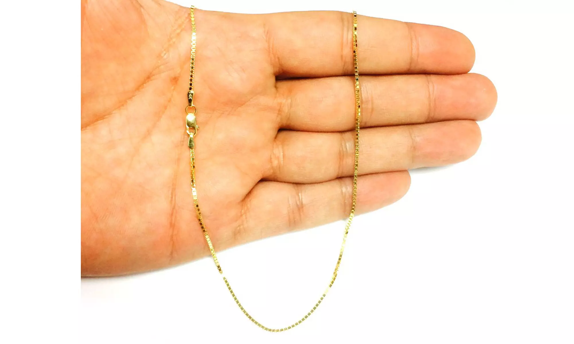 14k Yellow Gold Box Chain Necklace - 1.0mm - Second Medium