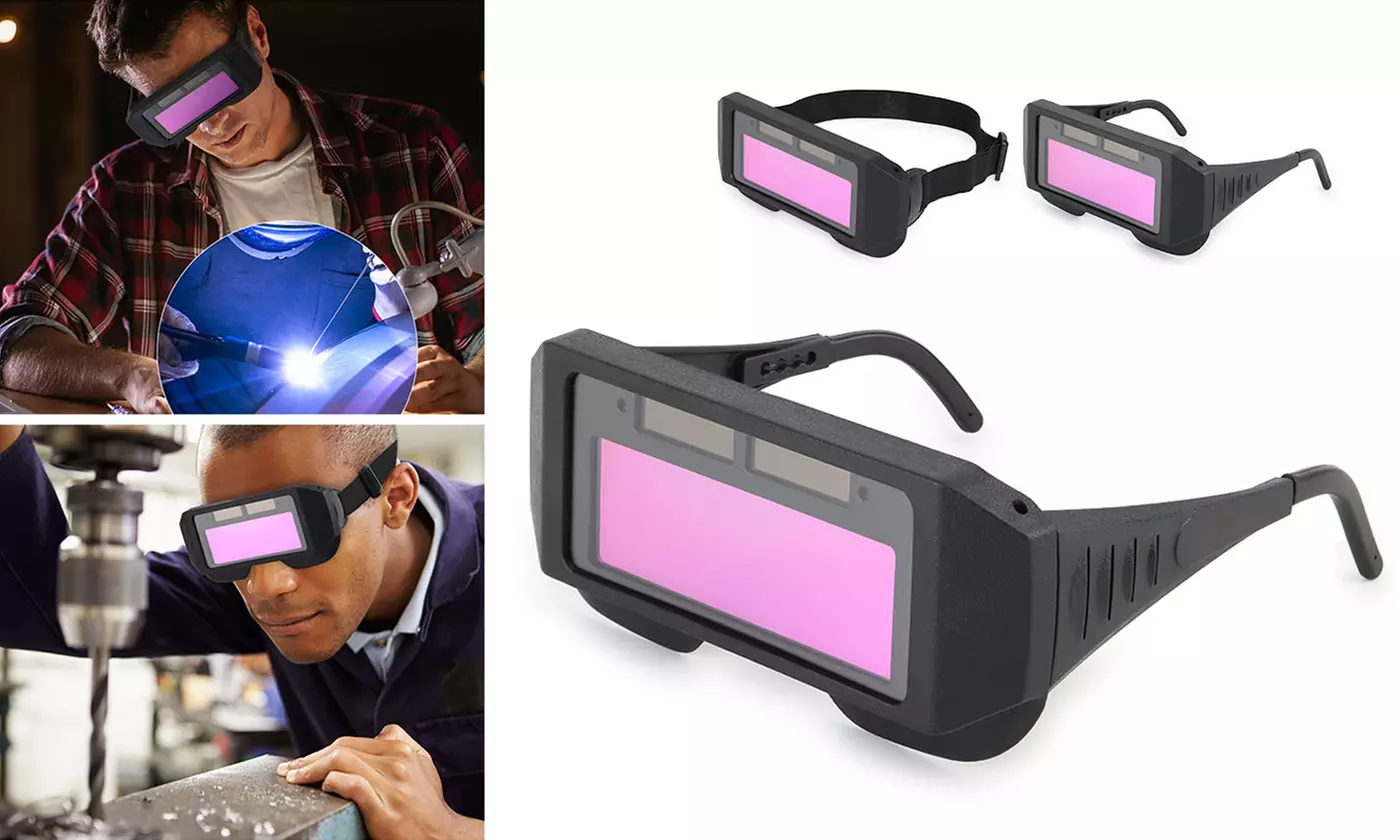 True Color Solar Powered Auto Darkening Welding Goggles 2 Sensors Welder Glasses - Primary Image