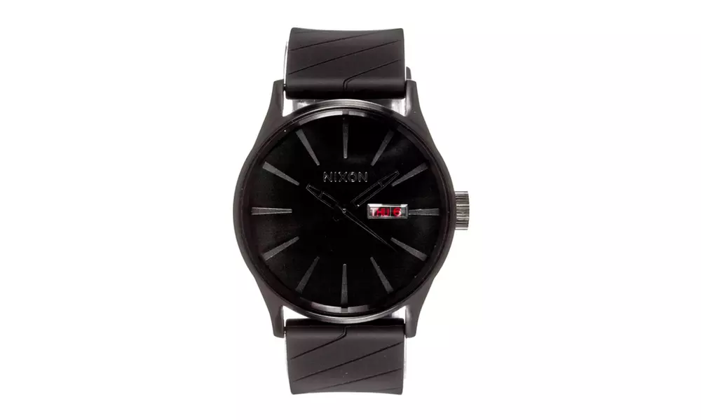 Nixon Men's 'Sentry' Black Rubber Strap Date Watch - Primary Image