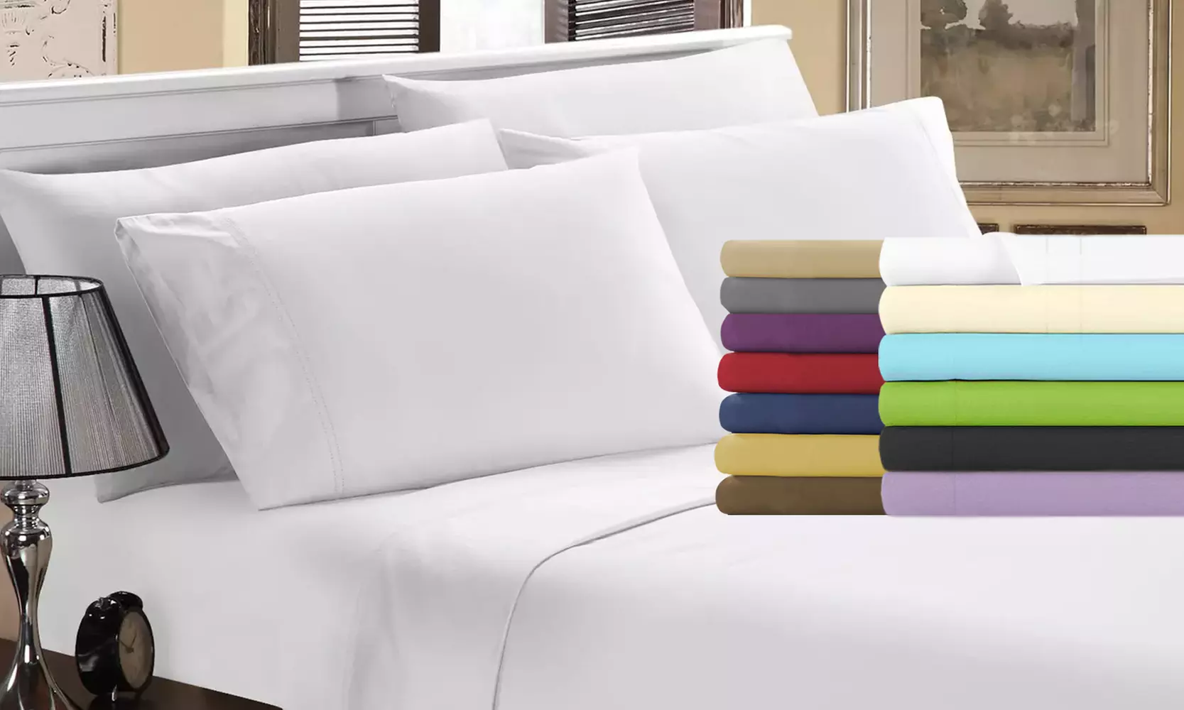 Luxury Home 1800 Series Super Soft Bamboo-Blend Sheet Set (6-Piece) - Primary Image