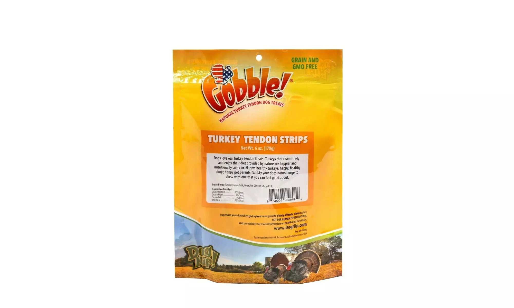 Gobble! 6-Inch Turkey Tendon Strips for Dogs, Made in USA, 6 oz. (170g) - Second Medium
