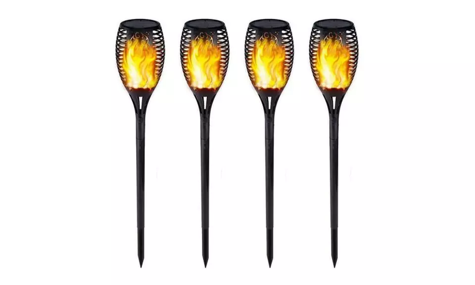 96LED Waterproof Solar Tiki Torch Light Dancing Flickering Flame Lamp - Primary Image