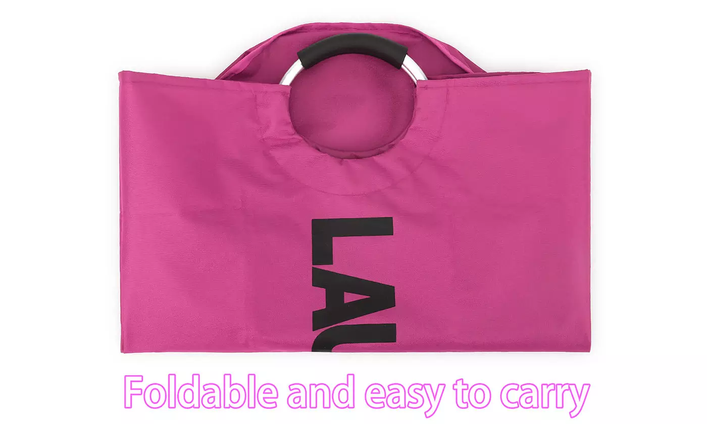 90L Large Waterproof Laundry Baskets with Foam Protected Aluminum Handles