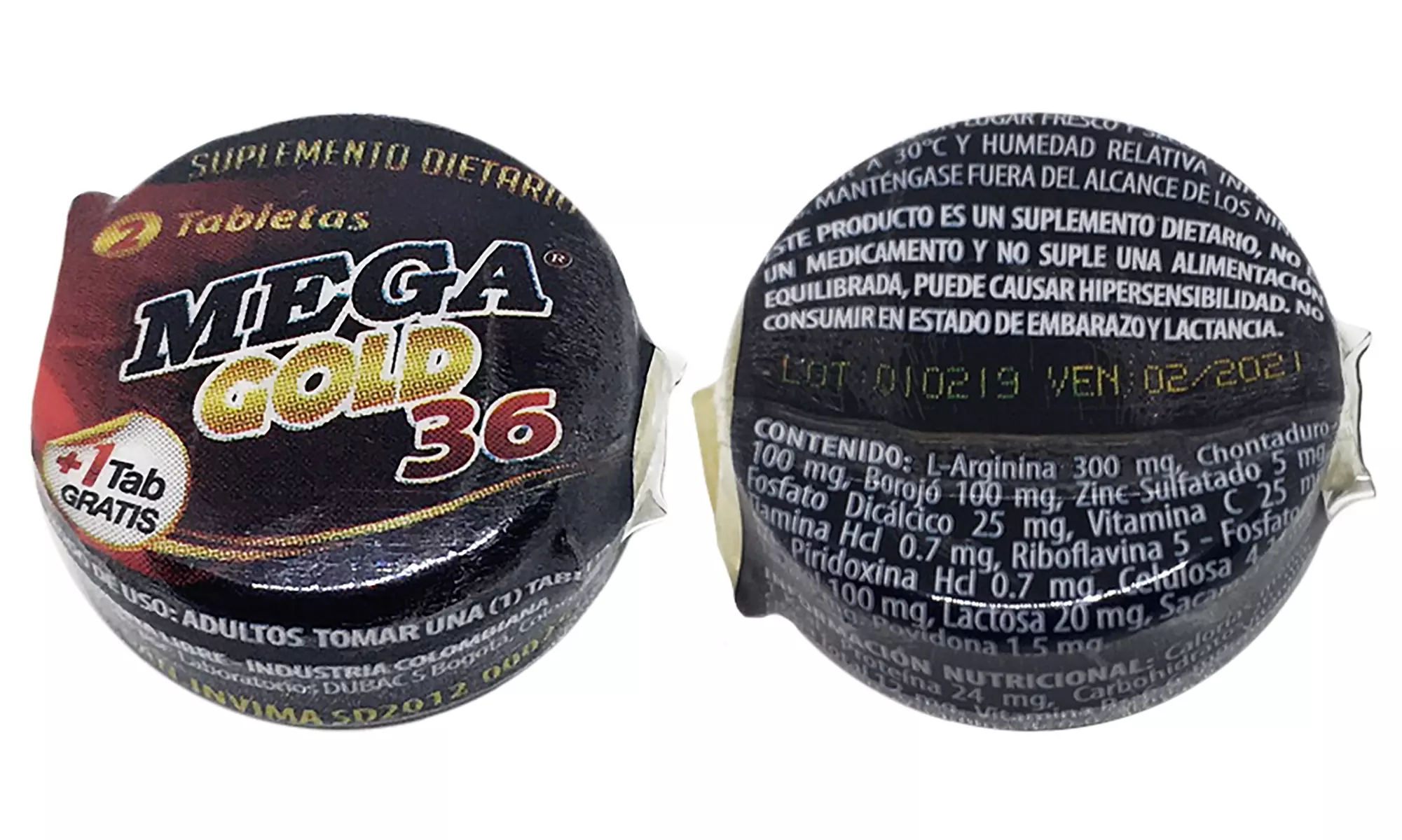 12 blisters of Mega Gold 36 Potent Natural Enhancer Libido Longer Erections USA - Second Medium