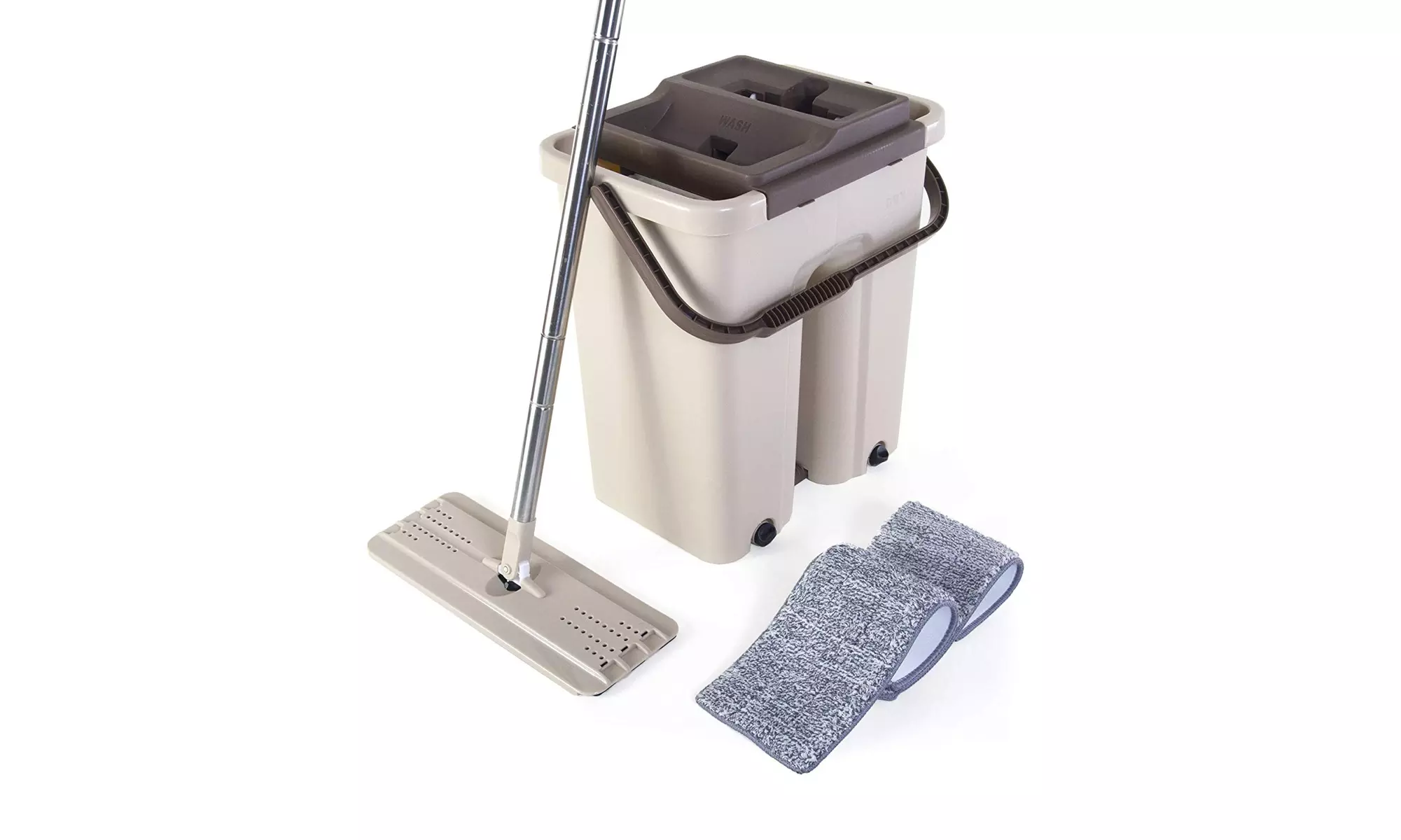 Self Cleaning Flat Mop Bucket with 2 Reusable Microfiber Mop Pads - Primary Image
