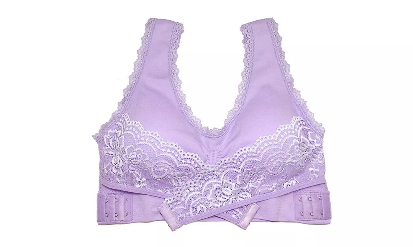Women Sports Bra Seamless Front Cross Side Buckle Lace Sport Bra Workout Yoga - Second Medium