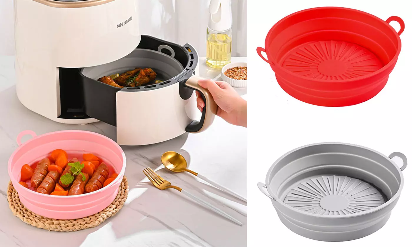 Foldable Air Fryer Silicone Liner 8.5inch Reusable Heat Resistant Easy Clean