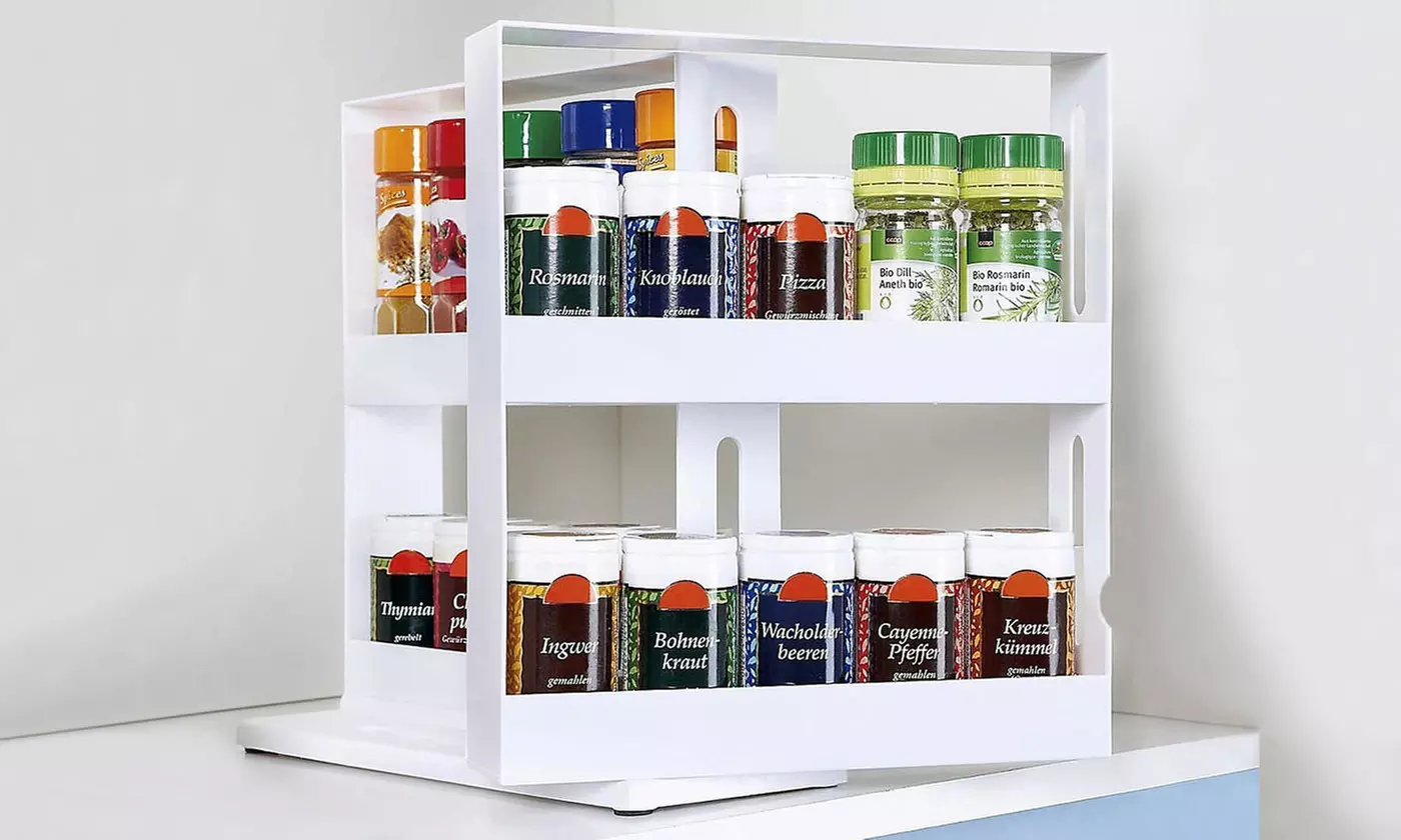 NewHome Swivel Cabinet Organizer Revolving Kitchen Rack Spice Organizer