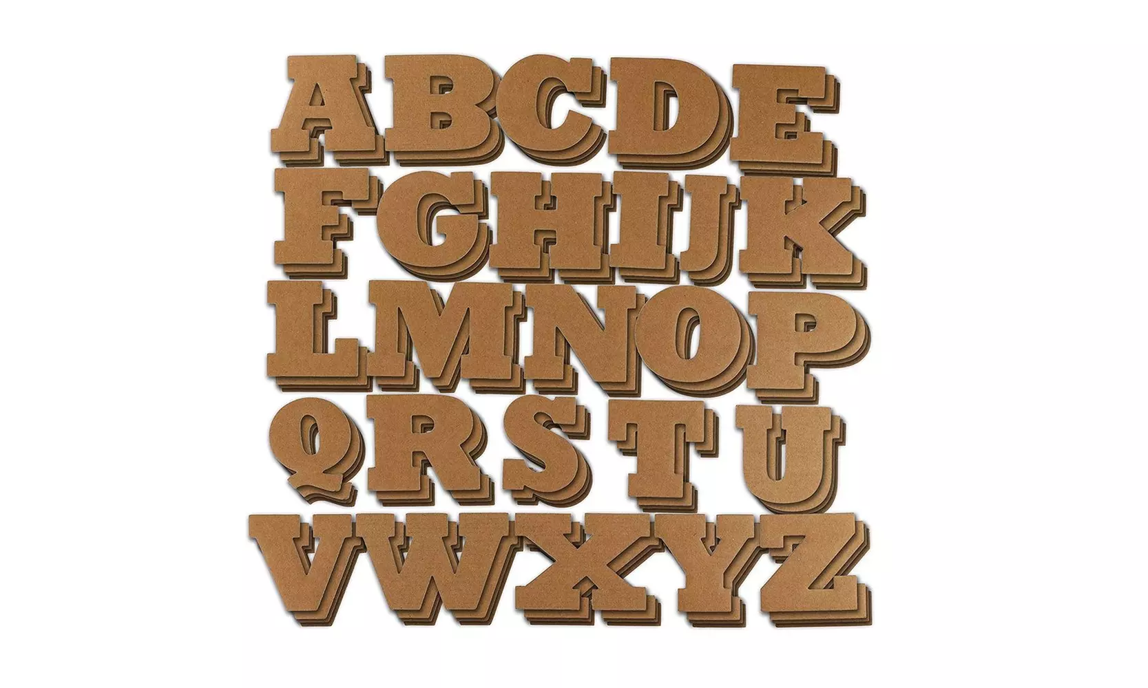 Cardboard Letters, 104 Pcs Alphabet Letters for Home Décor, DIY Crafts, 4.5"x3" - Primary Image
