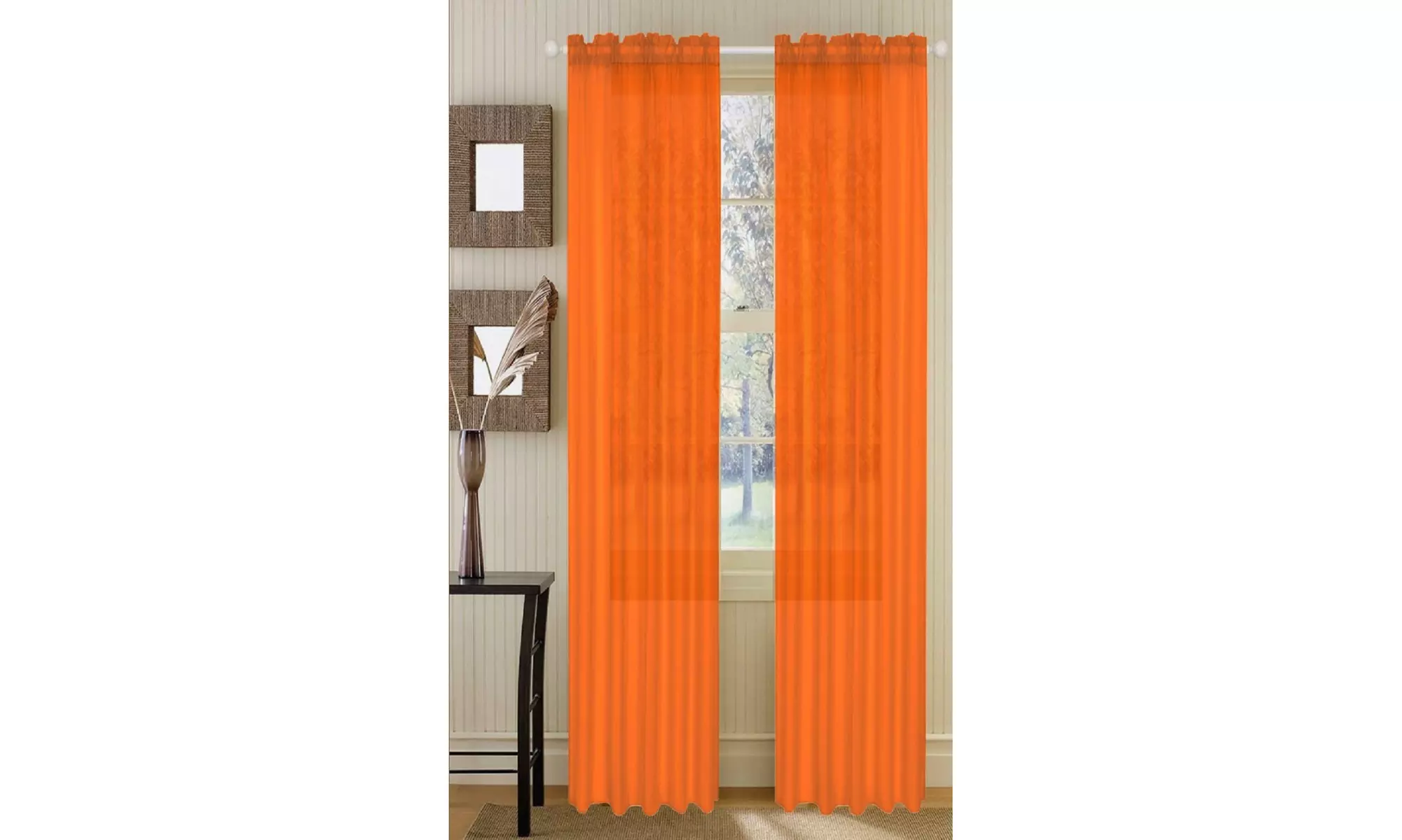 Dayton Collection: Sheer Rod Pocket Curtain Panels (2-Pack)