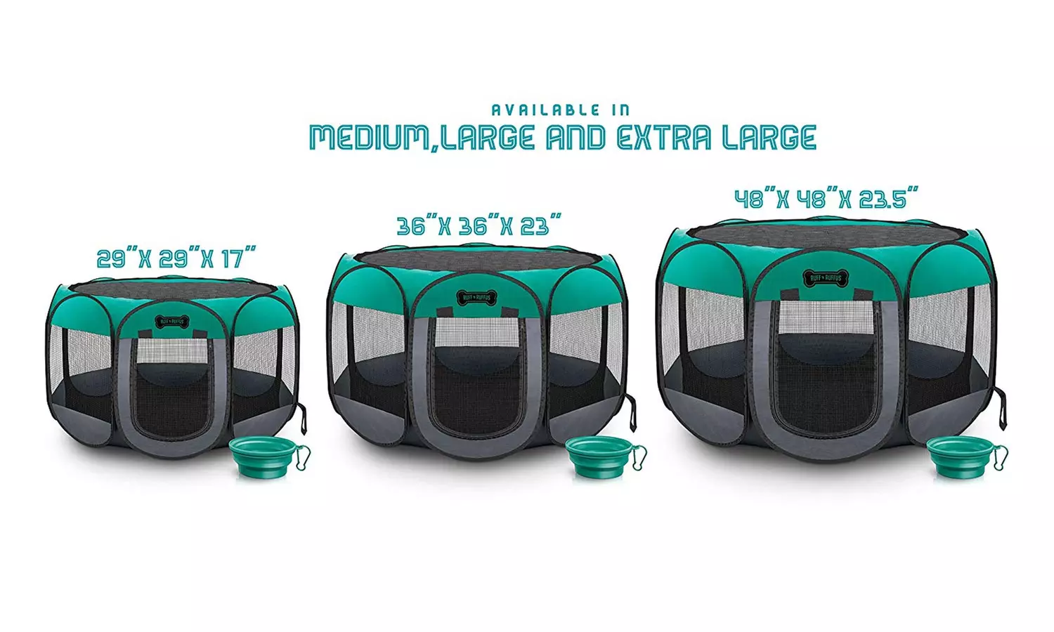 Ruff 'n Ruffus Portable Pet Playpen with Carrying Case & Collapsible Travel Bowl - Primary Image