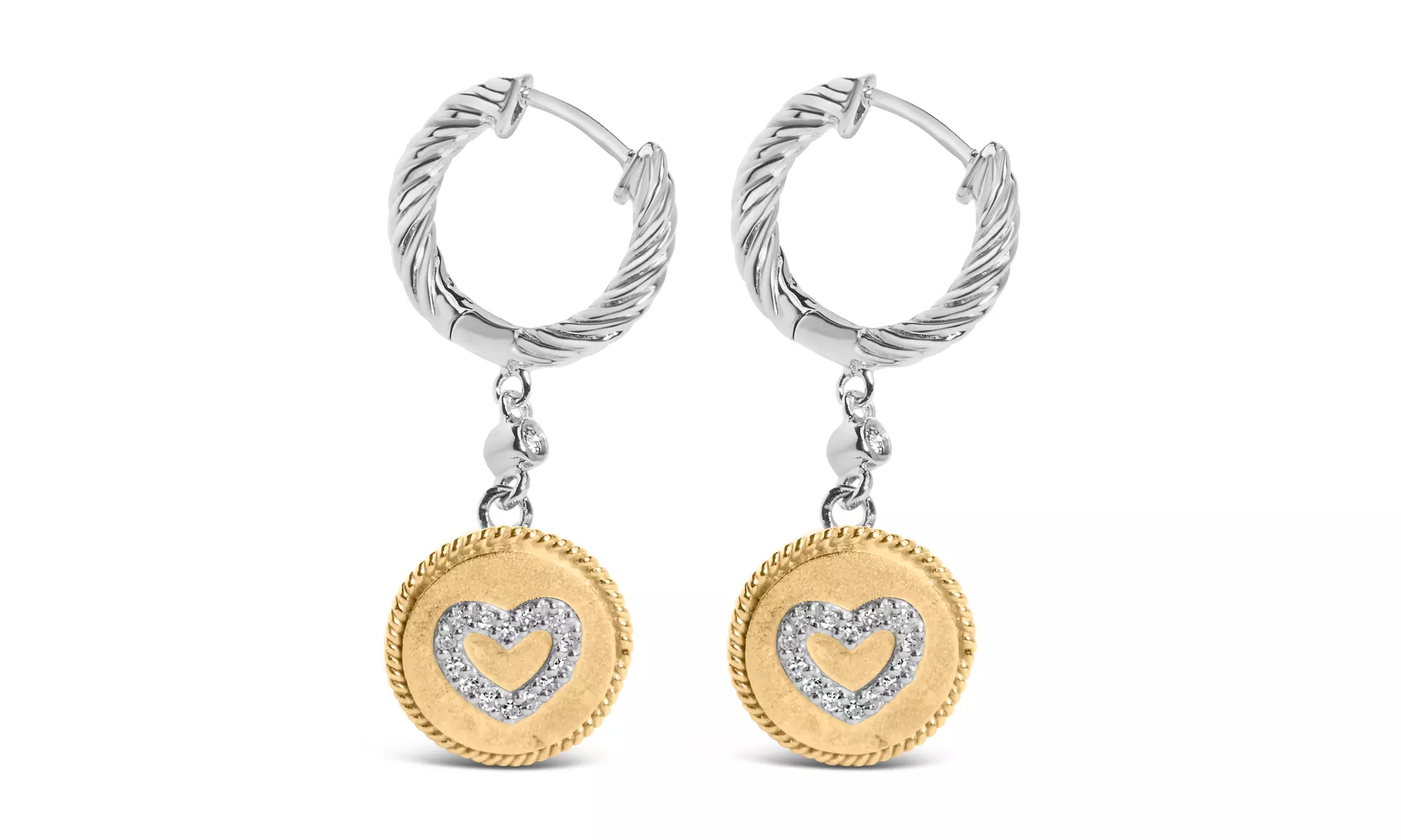 Silver & Genuine Diamond Heart Jewelry Set – Bracelet, Earrings & Pendant Necklace