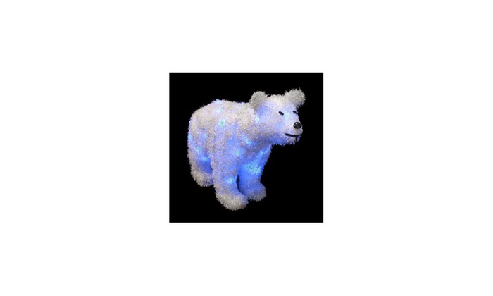 24 Led Lighted Tinsel Polar Bear Xmas Decoration Groupon