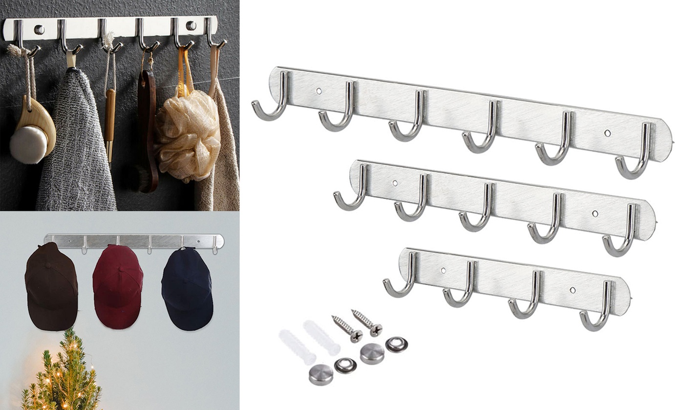 Wall Mounted Heavy Duty Coat Hooks Hat Key Holder Rack for Entryway Bathroom