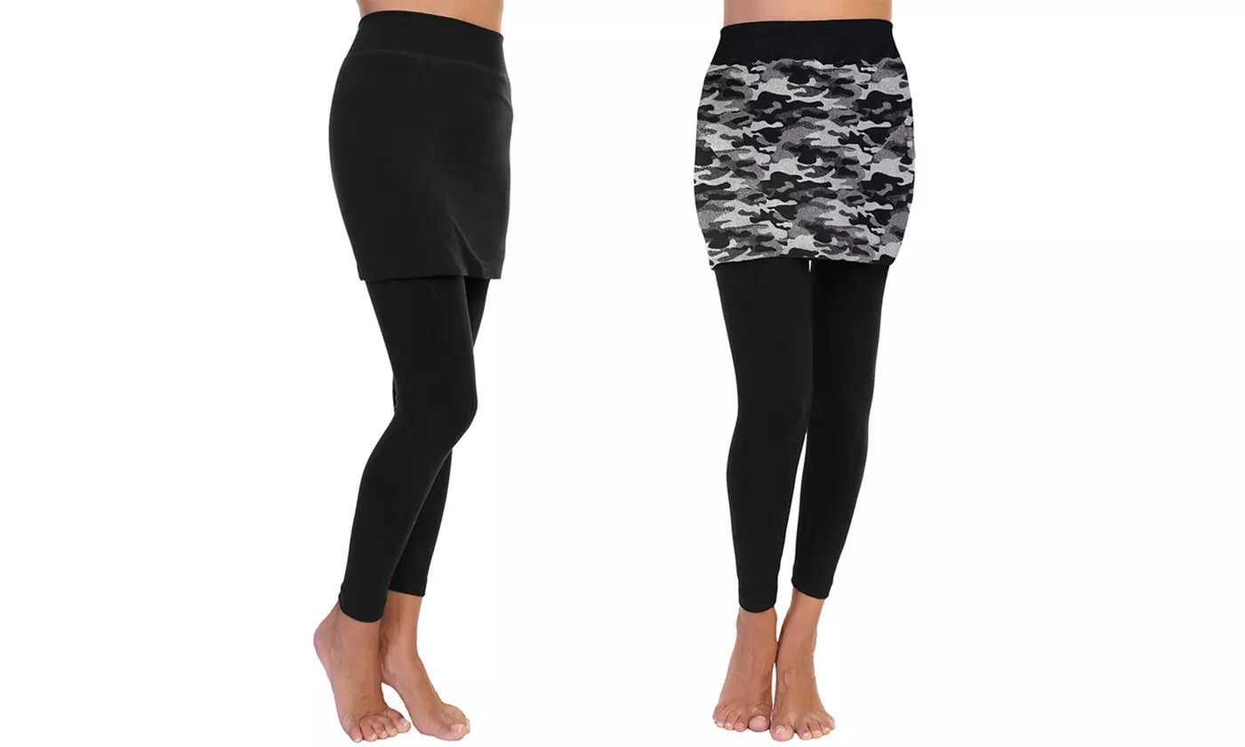 Angelina 2-Pack Women's Skirted Leggings