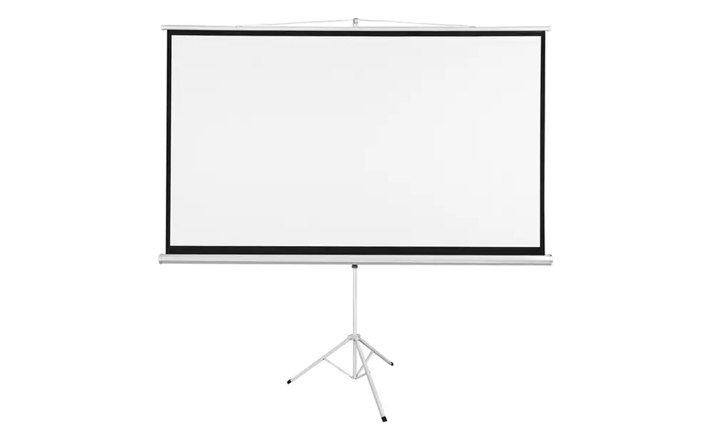 100" Projector 16:9 Projection Screen HD Adjustable Tripod Manual Pull-down - Second Medium