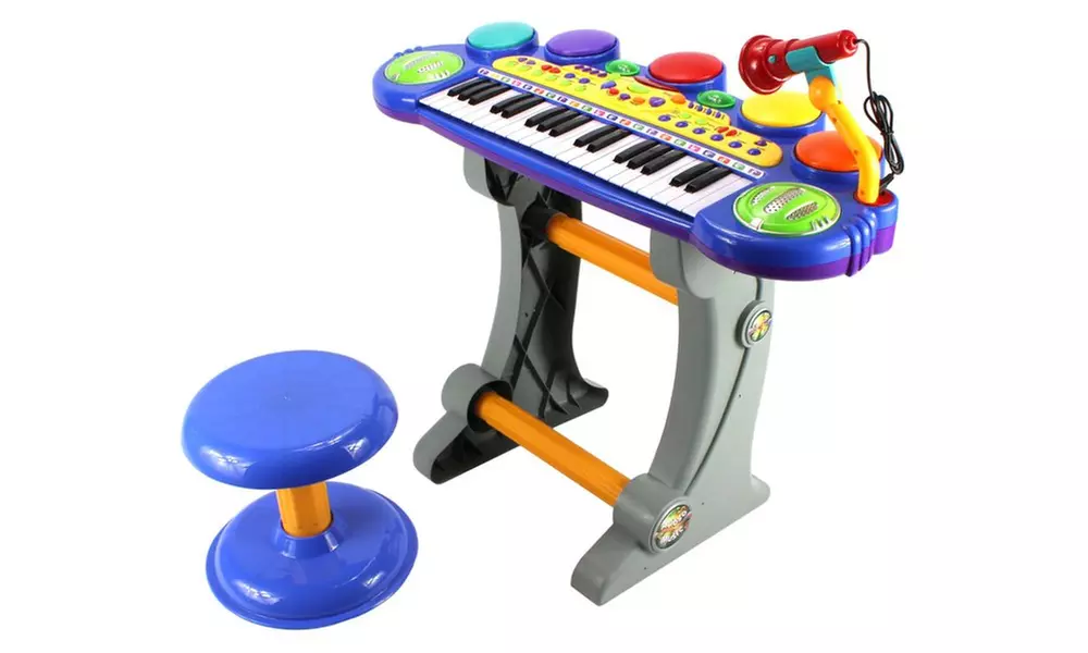 Fun Party Voice Synthesizer Musical Toy Keyboard Play Set (Blue) - Primary Image