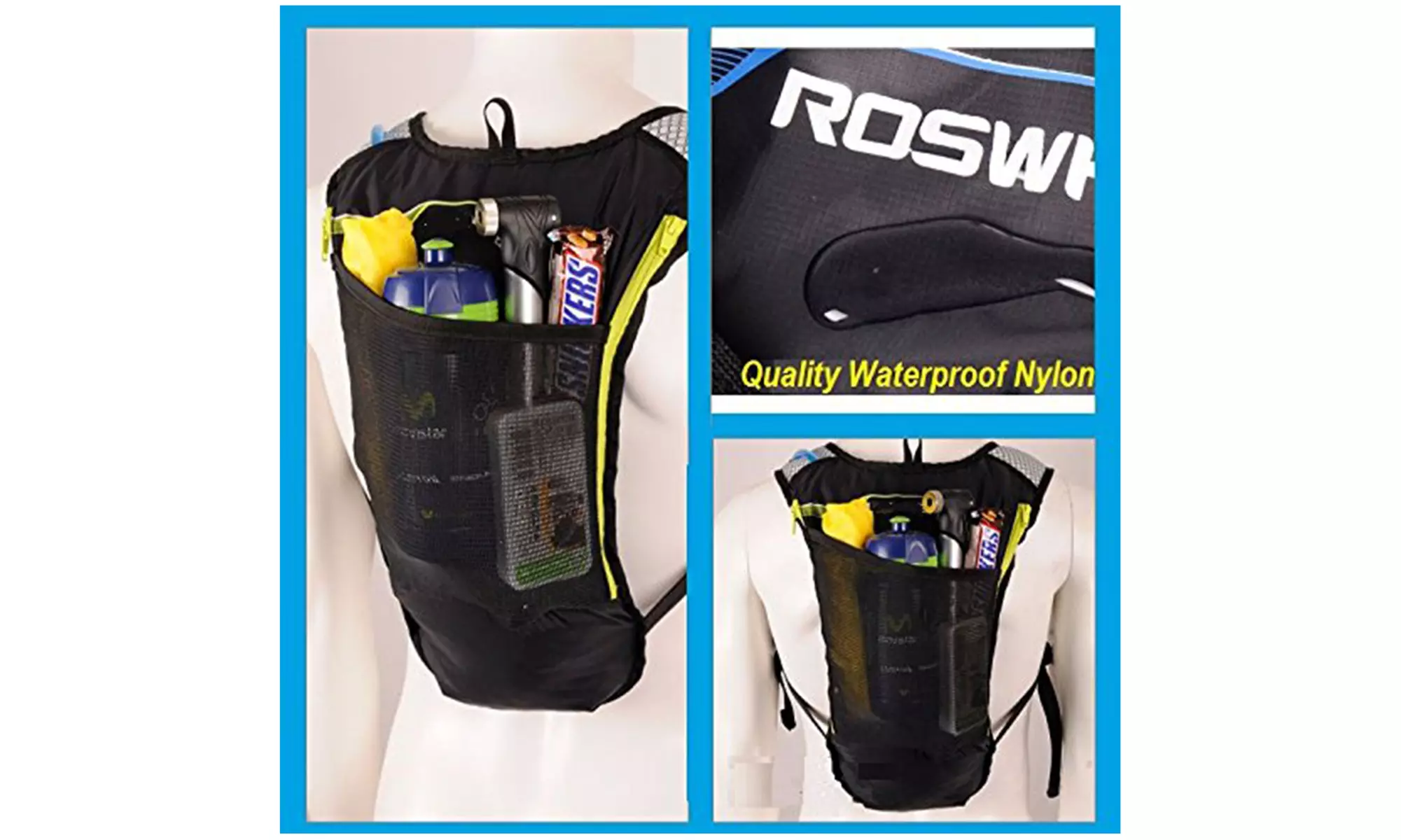 Lightweight BPA Free Thermal Insulated Hydration Backpack 2L Bladder, Blue - Second Medium