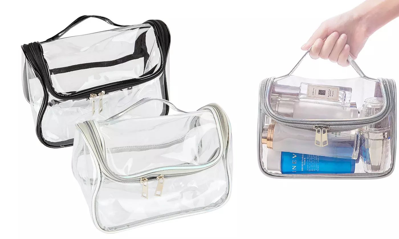 Transparent PVC Clear Toiletry Bag Cosmetic Travel Makeup Organizer Bag Pouch - Primary Image