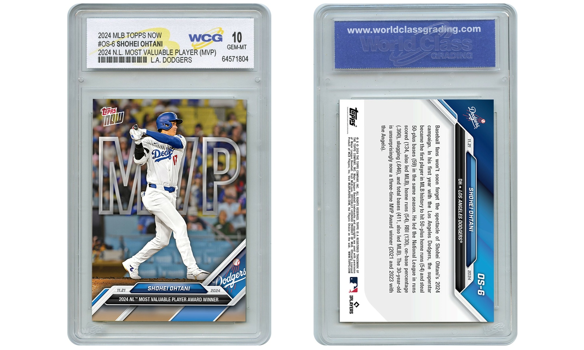 2024 MLB Topps Now Shohei Ohtani MVP Card #OS-6 Certified Gem Mint 10