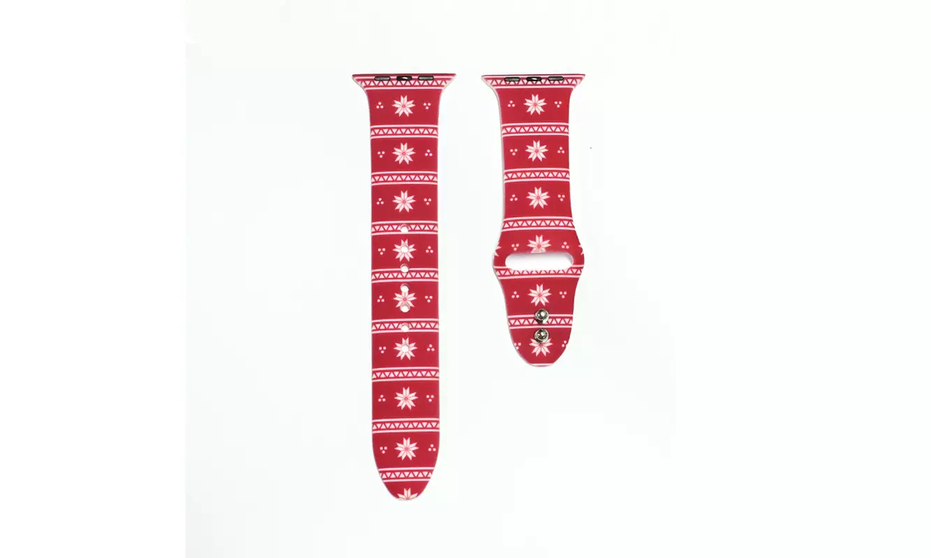 Holiday Print Silicone Apple Watch Bands All Series 1-7 & SE