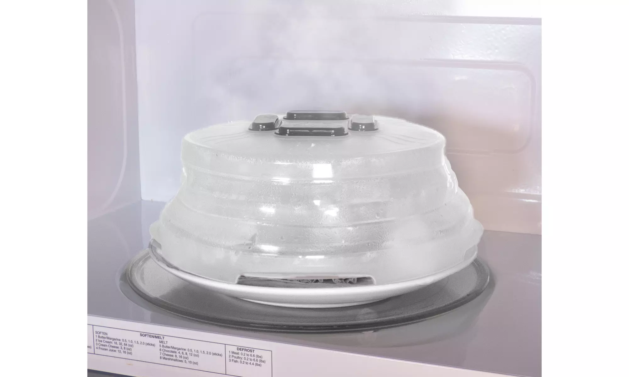 2pc Microwave Collapsible Hover Anti Splattering Magnetic Food Cover - Second Medium