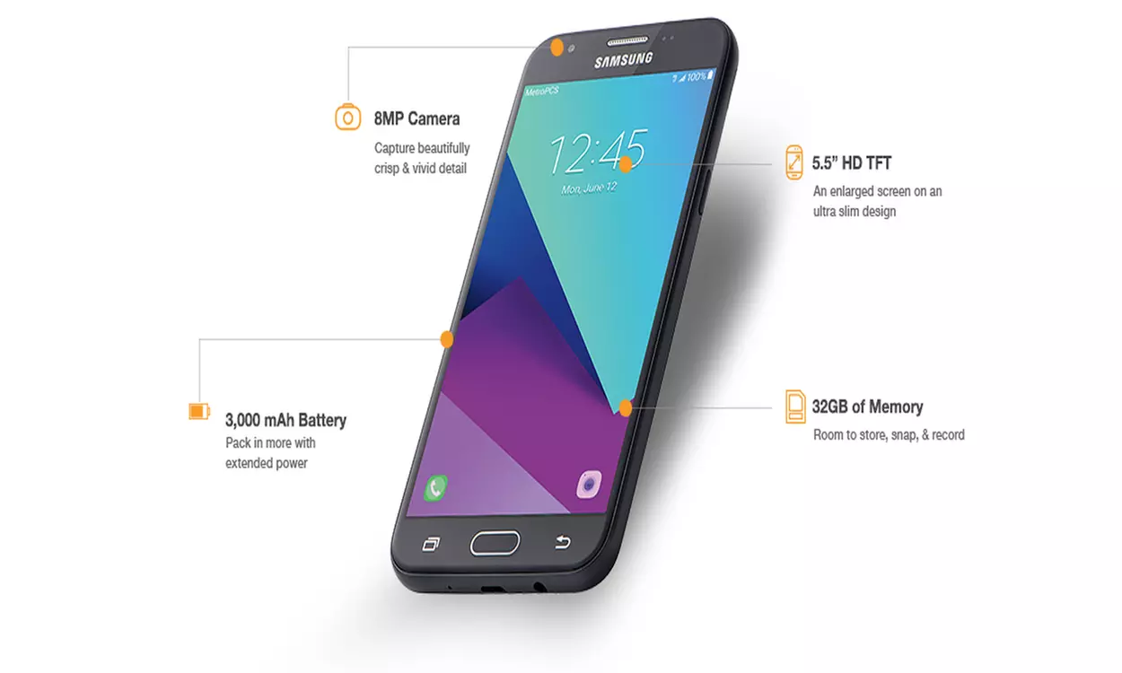 Samsung Galaxy J7 Prime (SM-J727T1) 32GB Black GSM Unlocked Smartphone - Second Medium