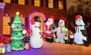 Giant Blow Up Christmas Inflatable Decoration with LED Lights for Holiday Cheer