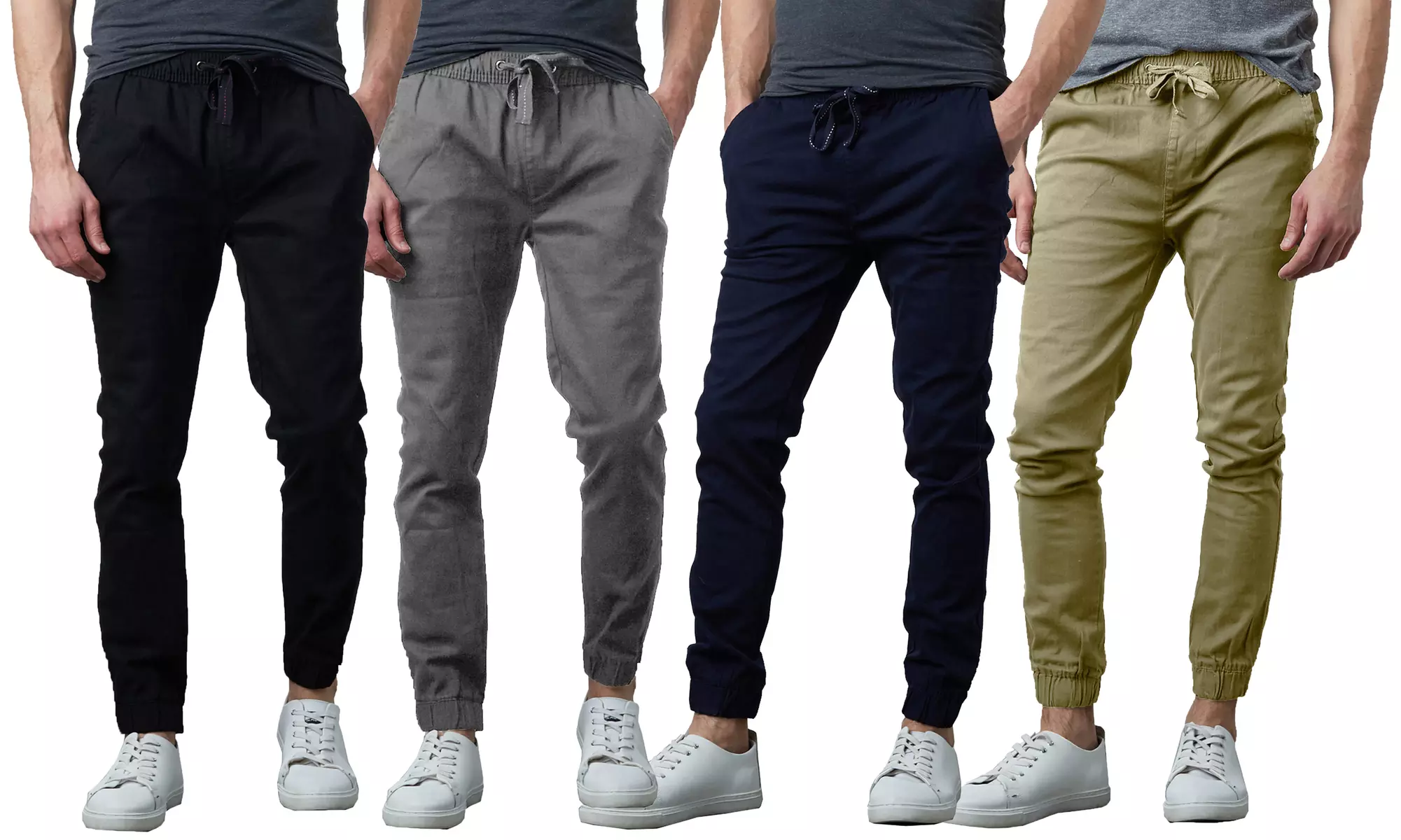 Men's 3-Pack Moisture Wicking Classic Cotton Stretch Jogger Pants (Sizes, S-2XL) - Primary Image