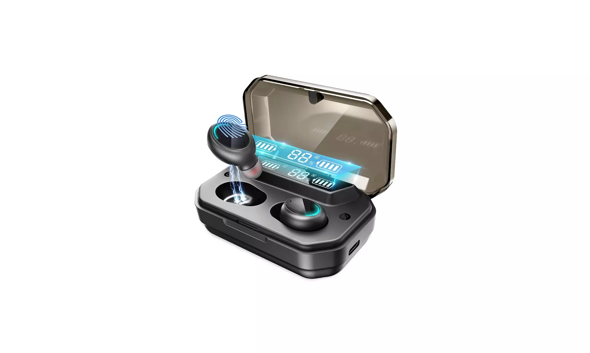 Wireless Earbuds Bluetooth 5.0 Headphones IPX7 Waterproof TWS Deep Bass Stereo - Second Medium