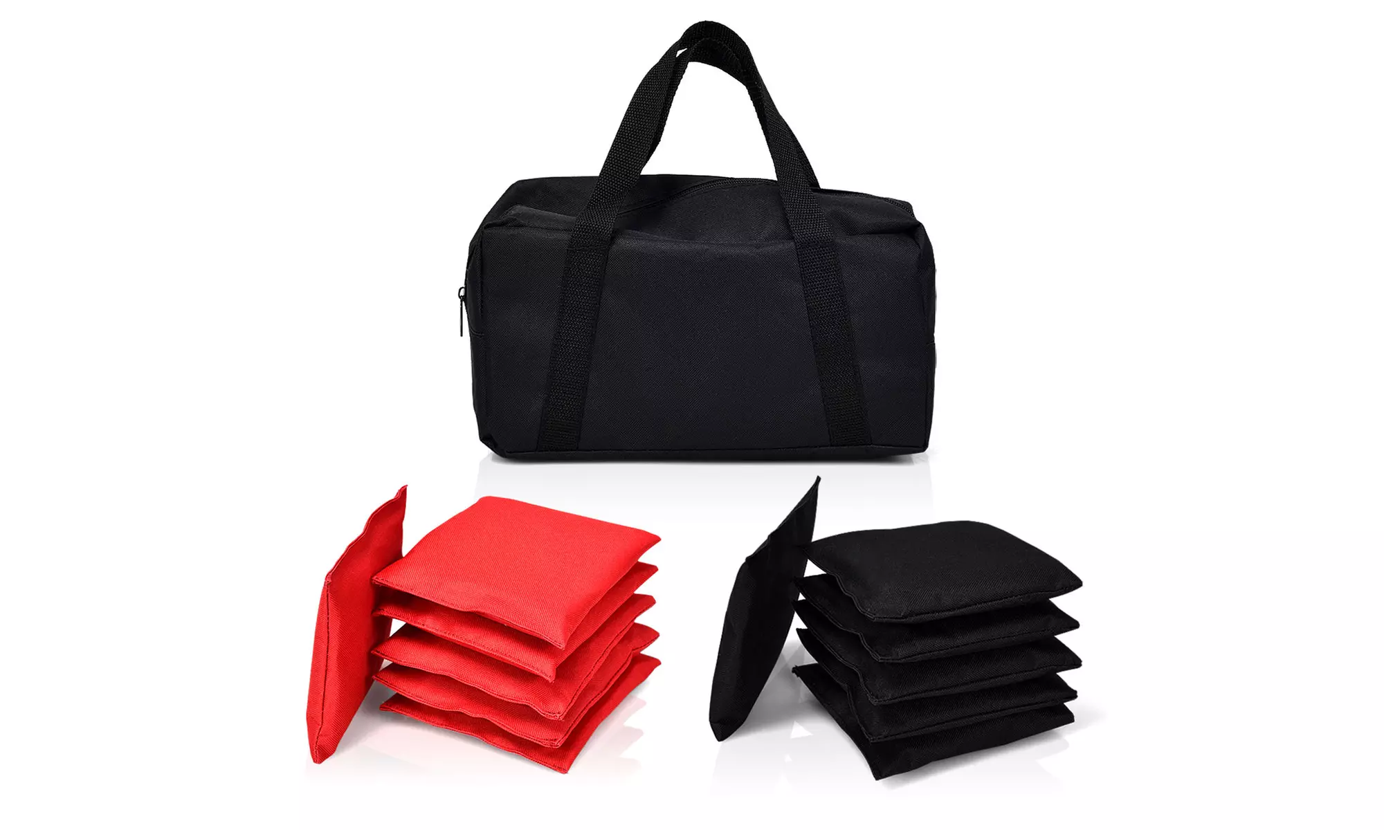 Weather Resistant Cornhole Bags Black and Red Set of 12 Beanbag Toss Game Sports - Primary Image