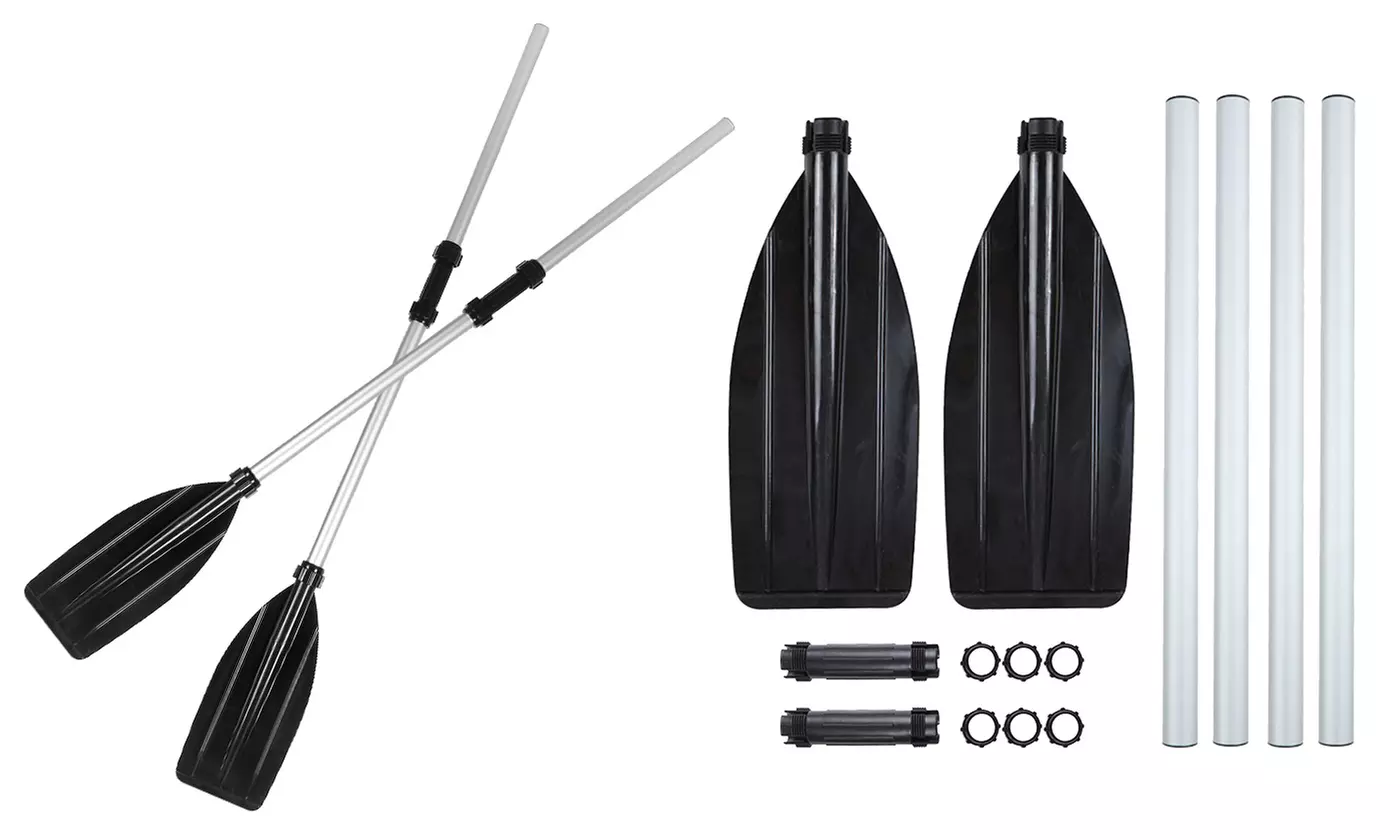 LakeForest Kayak Paddles Aluminum Alloy Detachable Canoe Paddle Boat Oars (2pcs)