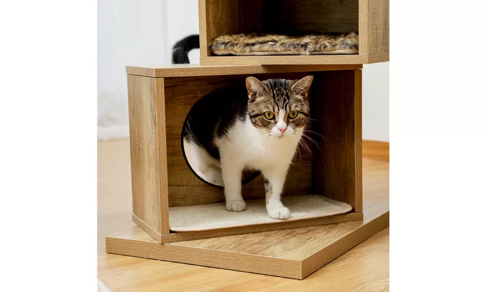 Cat Tree Cat Tower Sisal Scratching Post Double Condos Kitten Activity Centre