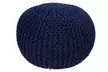 Hand Knitted Cable Style Dori Pouf - Floor Ottoman Truly one of a Kind Seating - Second Medium