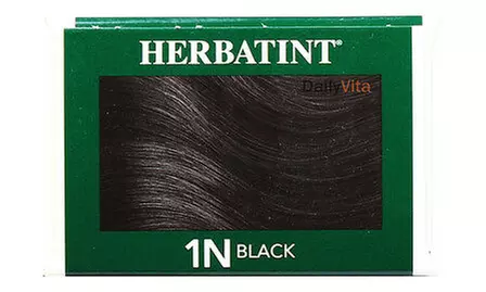 Herbatint Permanent Herbal Hair Color Gel, 1N Black, 4.56 Ounce - Second Medium