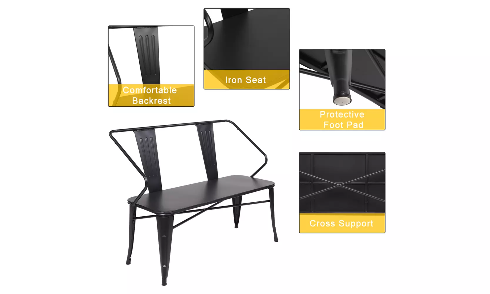Outdoor Chair Pure Iron Industrial Wind Bench