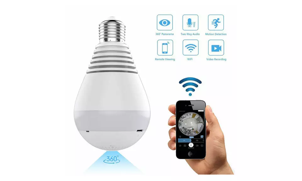 Panoramic Hidden Wifi IP Camera Light Bulb - Primary Image
