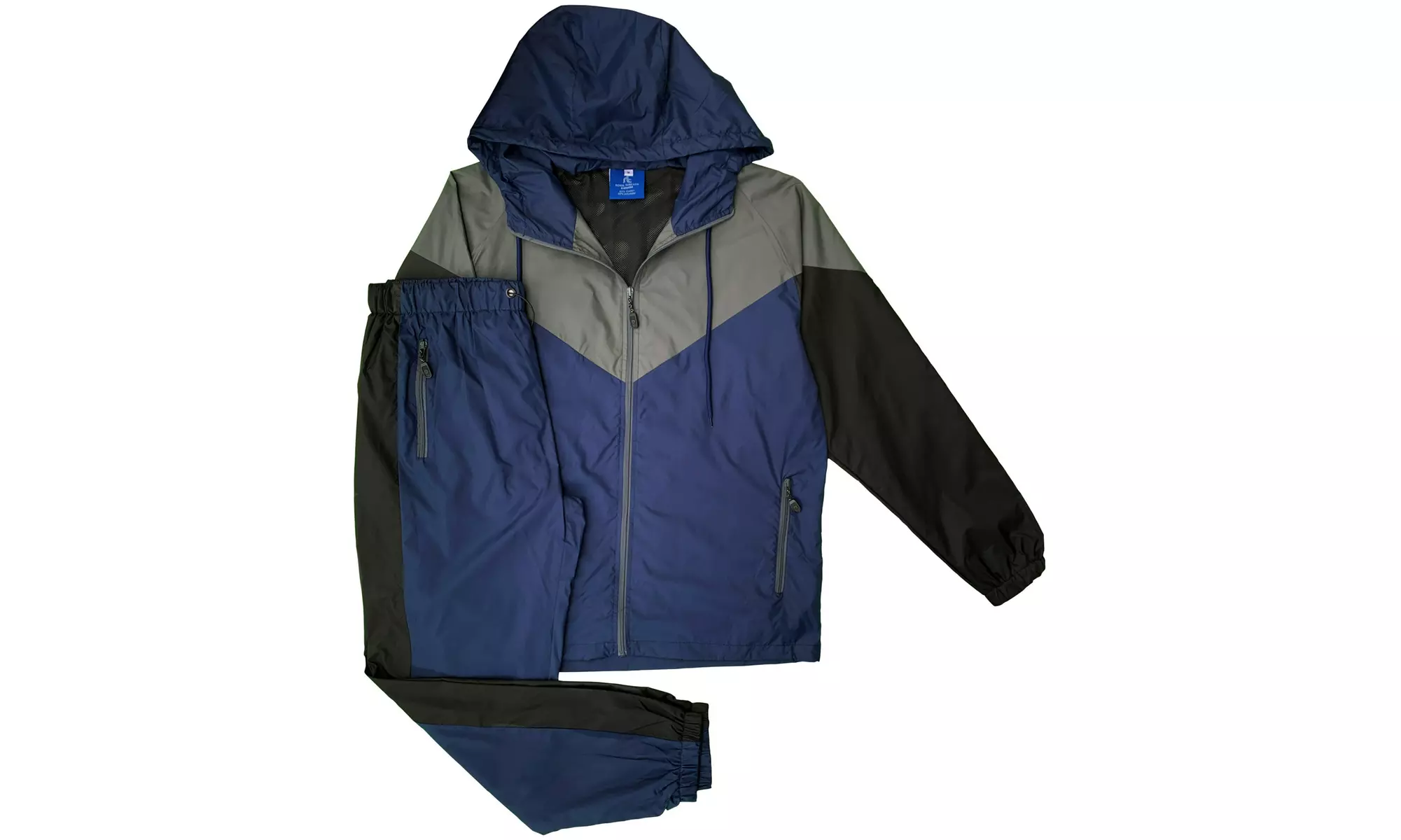 Men's 2-Piece light weight Windbreaker Suit Sauna GYM Set with Mesh Lining 