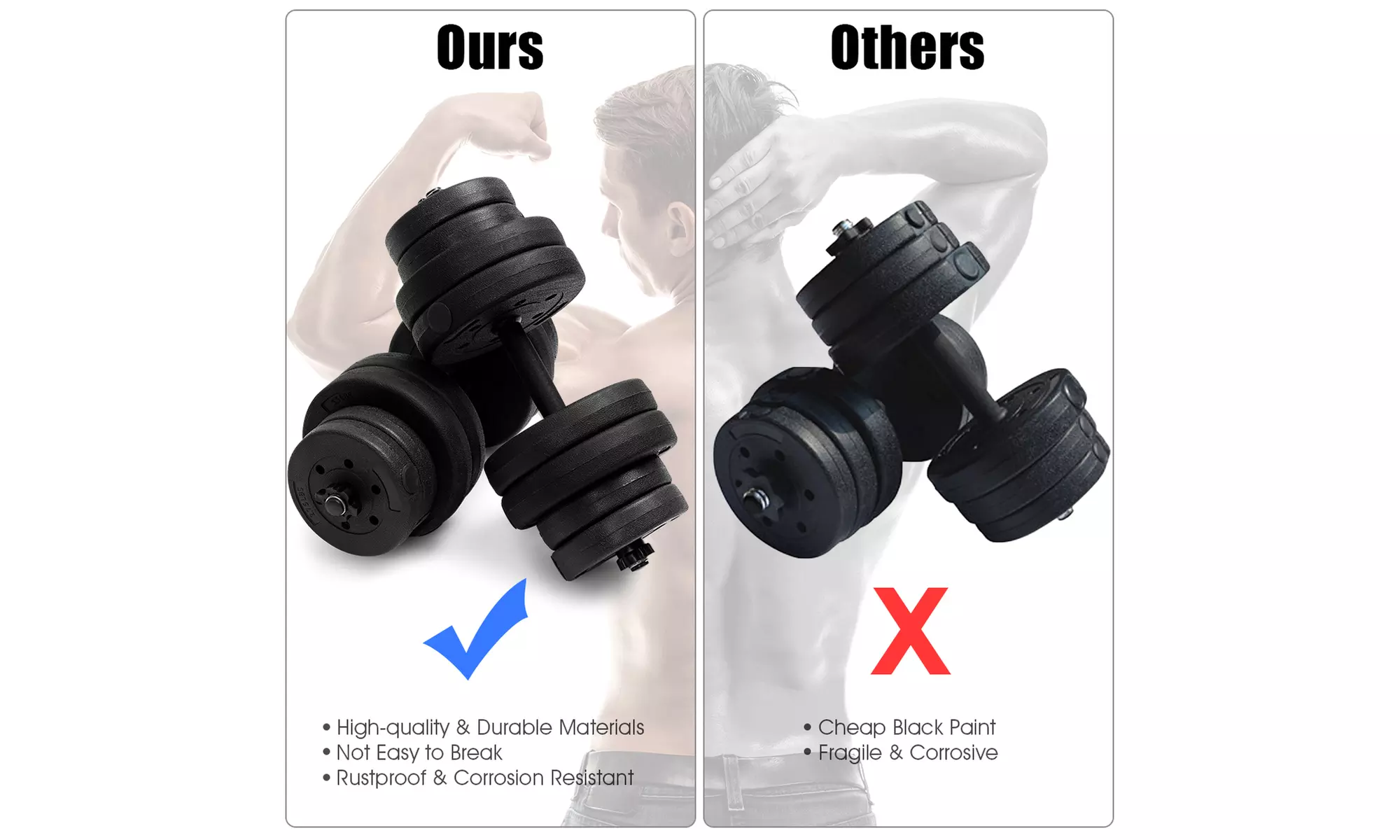 Costway 66 LB Dumbbell Weight Set Fitness 16 Adjustable Plates Workout