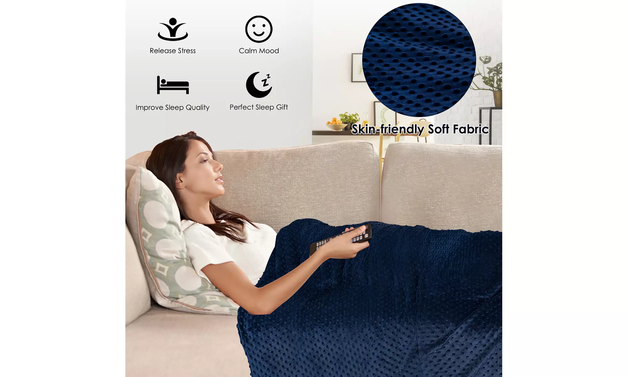 Costway 15/20/25lbs Weighted Blanket Removable Soft Crystal Cover,Glass Bead