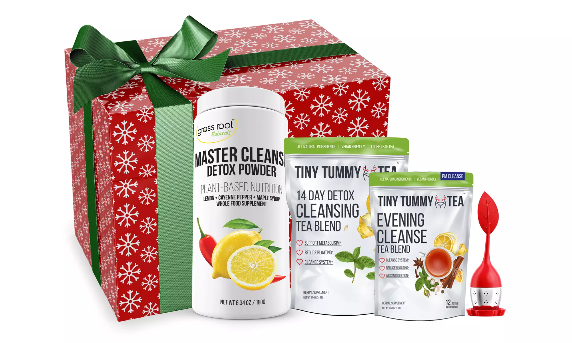 Tiny Tummy Tea Detox and Master Cleanse Holiday Gift Set (4-Pack)