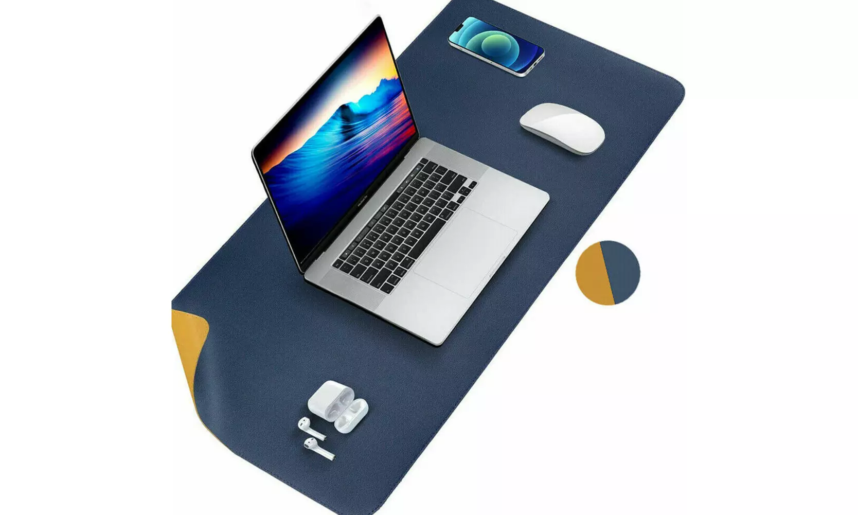US PU Leather Dual Sided Desk Pad Non-Slip Mouse Pad Office Home Mat 23.6x11.8''