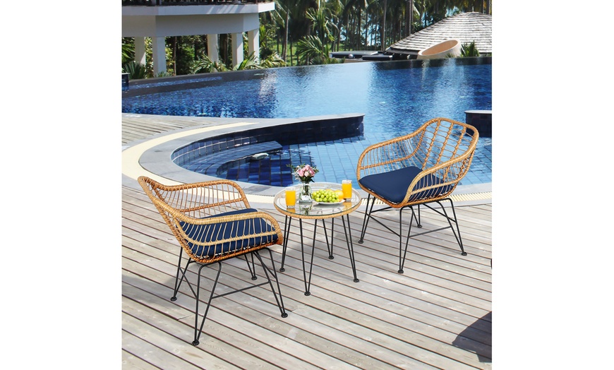 Up To 57% Off On Costway 3PCS Patio Rattan Bis... | Groupon Goods