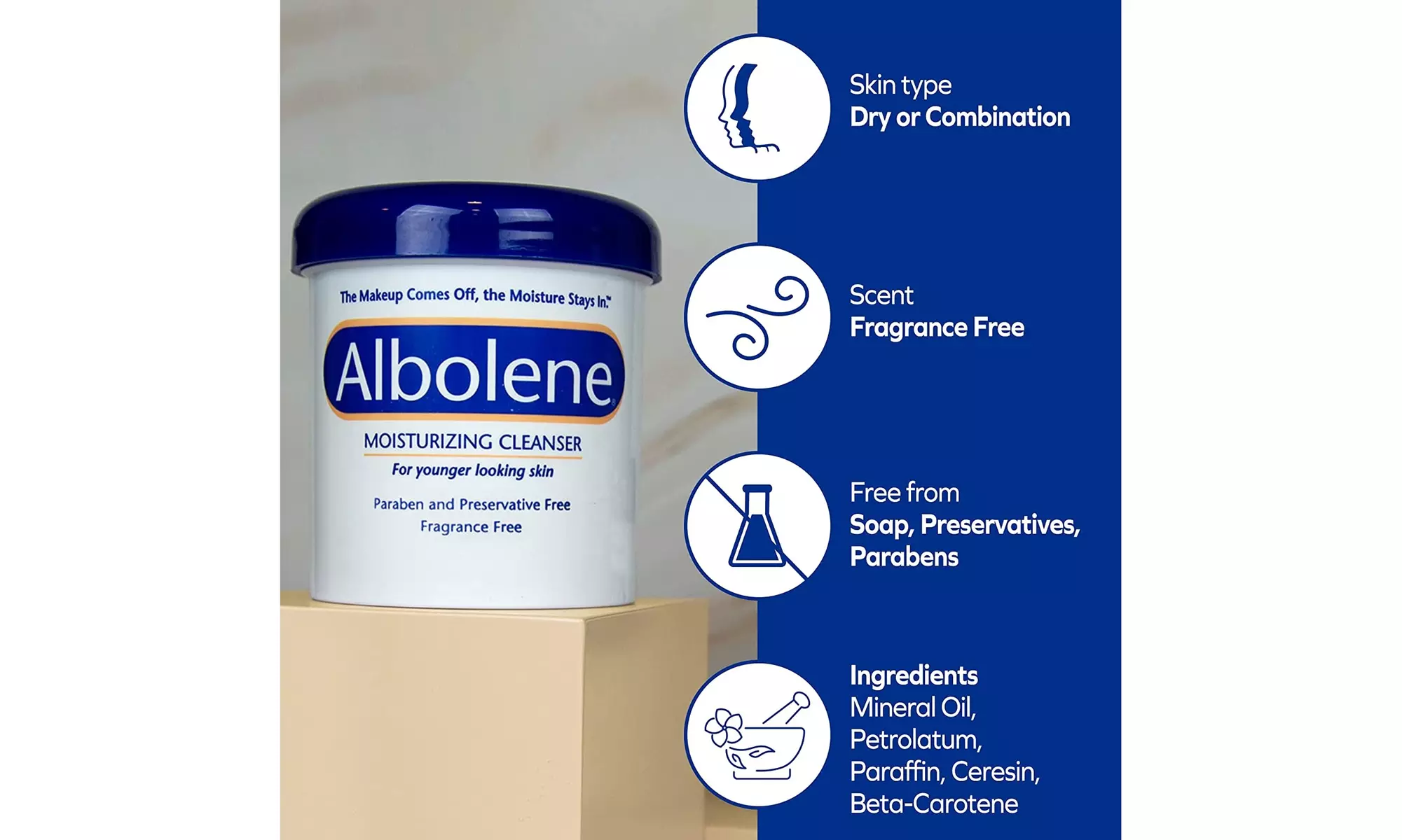 Albolene Face Moisturizer and Makeup Remover, Facial Cleanser and Cleansing Balm - Second Medium
