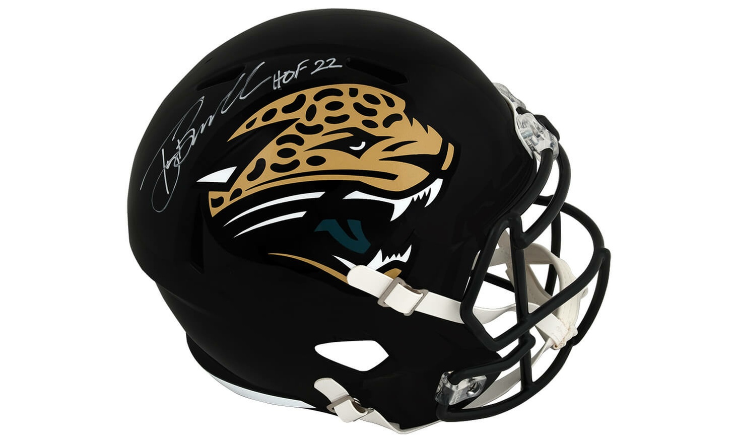 Tony Boselli Signed Jaguars Riddell F/S Speed Replica Helmet w/HOF (White Ink)