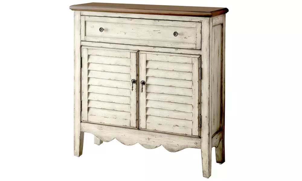 Hazen Accent Cabinet in Antique White & Brown Finish - Primary Image