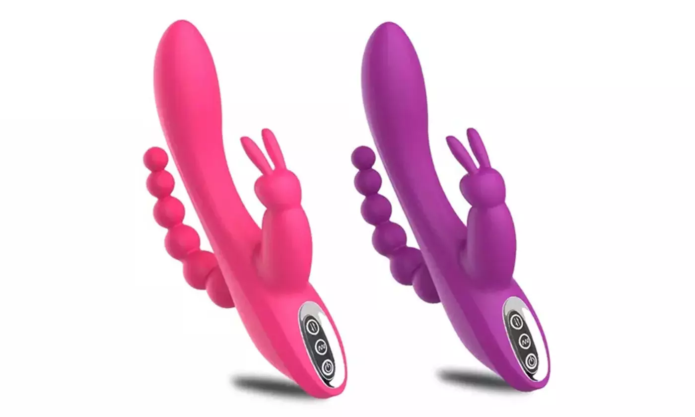 3 in 1 Rabbit Vibrator Rechargeable G-Spot with 7 Vibrations Clit Anal - Primary Image